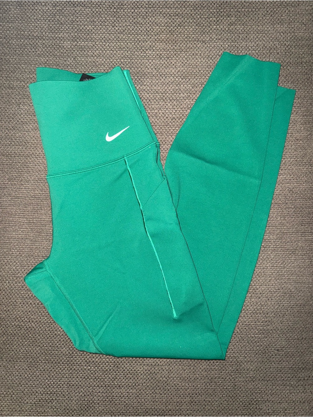 Women’s Nike Green Performance Leggings with Reflective Swoosh